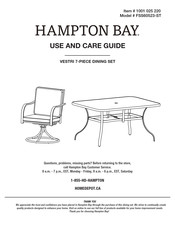 HAMPTON BAY VESTRI FSS60523-ST Use And Care Manual