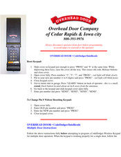Overhead door CodeDodger Quick Start Manual