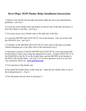 Custom Dynamics Street Magic M109 Installation Instructions