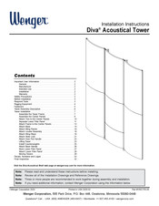 Wenger Diva Acoustical Tower Installation Instructions Manual