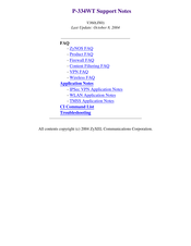 ZyXEL Communications P-334WT Support Notes
