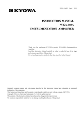 KYOWA WGA-680A-01 Instruction Manual