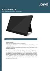 Joy-it VIEW 13 Manual