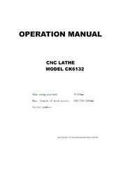 WMT CK6132 Operation Manual