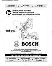 Bosch GCM18V-08 Operating/Safety Instructions Manual