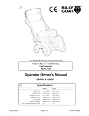 Billy Goat AE450 Operator Owner's Manual