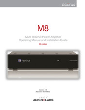 INDY AUDIO LABS Acurus M8 Operating Manual And Installation Instructions