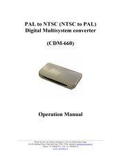 Converters.tv CDM-660 Operation Manual