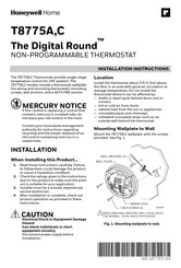 Honeywell Home The Digital Round T8775C Installation Instructions Manual