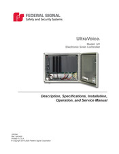 Federal Signal Corporation UltraVoice UV Description, Specifications, Installation, Operation, And Service Manual