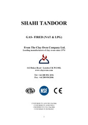 Clay Oven SHAHI TANDOOR Manual