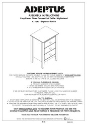 adeptus Easy Pieces 77245 Assembly Instructions Manual