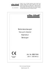 EFBE-SCHOTT BSS 7500 Operating Instructions Manual