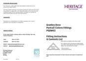 Heritage Bathrooms Granley Deco PGDW02 Fitting Instructions & Contents List