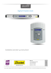 Bodet Time Sigma H Installation And Start-Up Instructions Manual