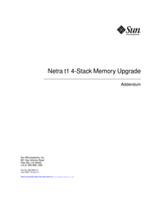 Sun Microsystems Netra t1 Series Addendum