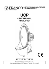 FRANCO UCP-3 Instruction Manual For Use And Maintenance