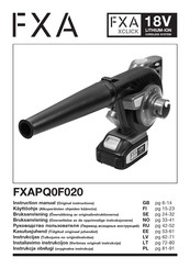 FXA XCLICK FXAPQ0F020 Instruction Manual