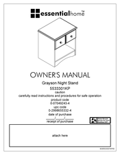 Essential Home Grayson 5533301KP Owner's Manual