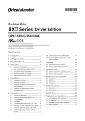 Oriental motor BXSD200-A2 Operating Manual