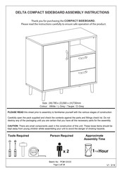 GFW DELTA COMPACT SIDEBOARD Assembly Instructions Manual