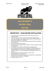 Offroad Animal RB-JWR-JK-07-ASM0 Fitting Instructions Manual