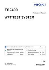 Hioki TS2400 Instruction Manual