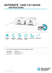 rollease acmeda AUTOMATE MT01-4001 002 Series Instructions Manual
