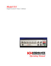 Krohn-Hite 511 Operating Manual