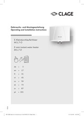 clage M 4-O Operating And Installation Instructions