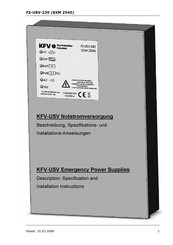 KFV FZ-USV-230 Description, Specification And Installation Instructions