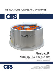 ARS Flexibowl 800 Instructions For Use And Warnings