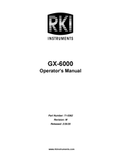 RKI GX-6000 Operator's Manual
