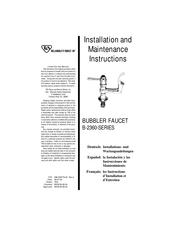 T&S B-2360 Series Installation And Maintenance Instructions Manual