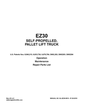 Big Joe EZ30 Operation, Maintenance, Repair Parts List