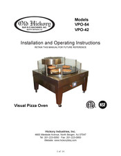 Old Hickory VPO-42 Installation And Operating Instructions Manual
