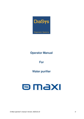 DiaSys O-Maxi OM Series Operator's Manual