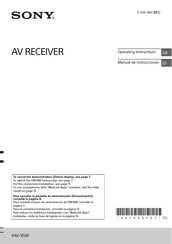 Sony XAV-3500 Operating Instructions Manual