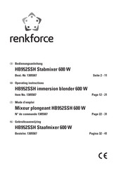 Renkforce HB952SSH Operating Instructions Manual