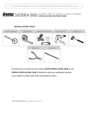 Genius Sierra 800 Installation Instructions Manual