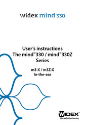 Widex mind 330Z m3Z-X User Instructions