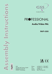 GSS PROFESSIONAL PAVP 4300 Assembly Instructions Manual
