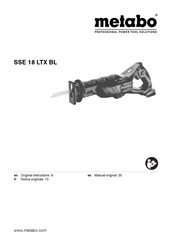 Metabo SSE 18 LTX BL Original Instructions Manual
