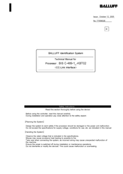 Balluff BIS C-489-1 KBT02 Series Technical Manual