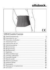 Otto Bock 50R40 Lumbo Carezza Instructions For Use Manual