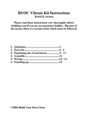 BYOC Vibrato BA662A Instructions Manual