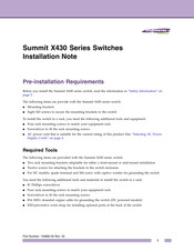Extreme Networks Summit X430-24t Installation Notes