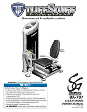 Tuff stuff BA-707 Maintenance & Assembly Instructions