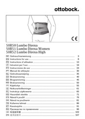 Otto Bock 50R51 Lumbo Direxa Women Instructions For Use Manual