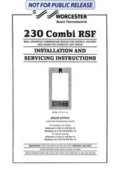 Bosch Thermotechnik WORCESTER 230 Combi RSF Installation And Servicing Instructions